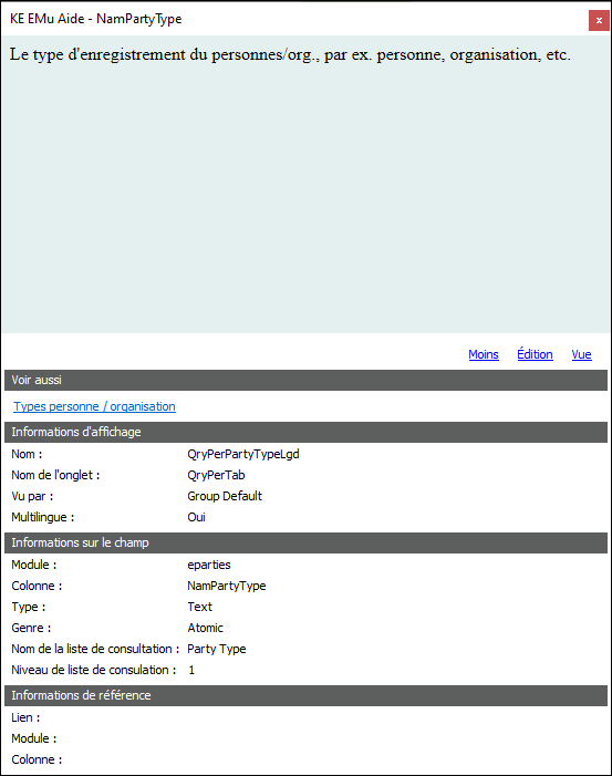 Aide au niveau du champ
